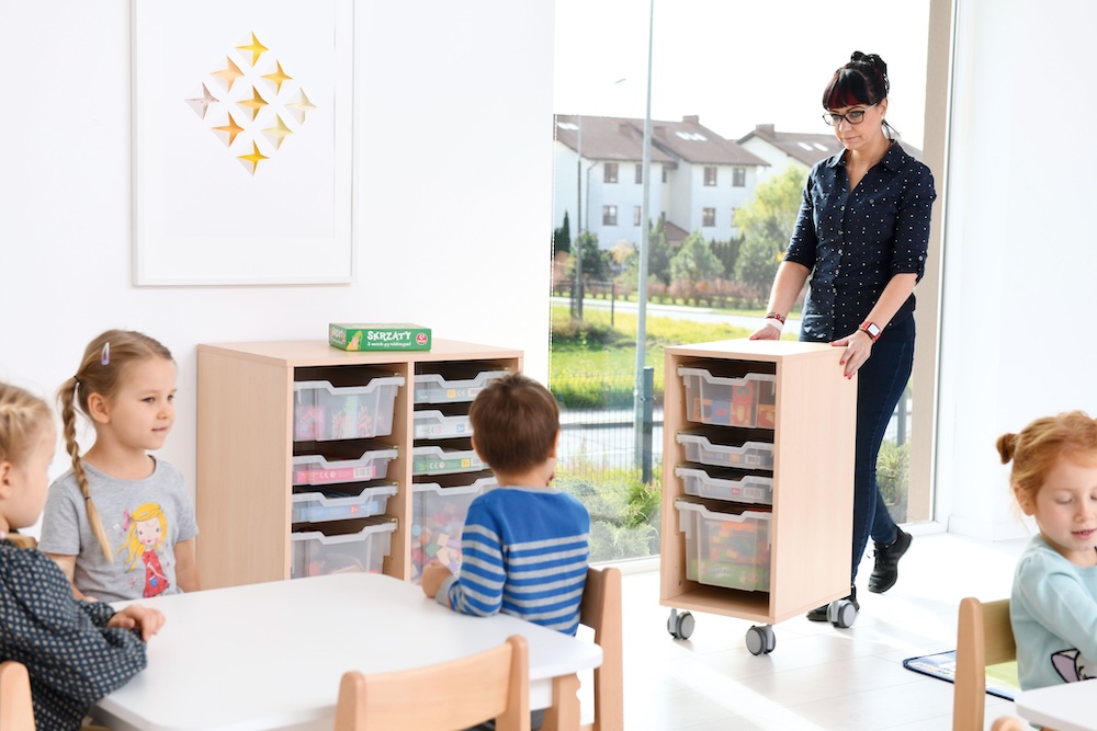 Aménagement salle de classe Kidea avec mobilier polyvalent